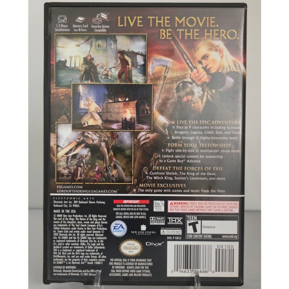 Lord of the Rings: Return of the King - Nintendo GameCube - CIB W/ Manual Tested - Picture 2 of 11